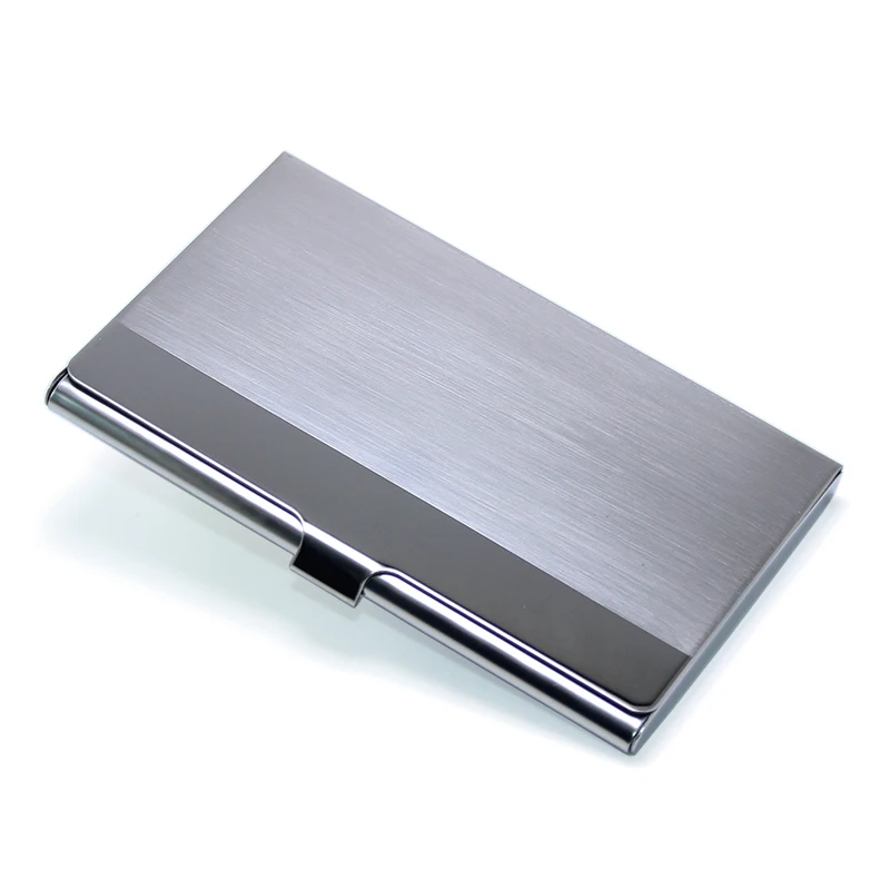 Advertising Specialty Business Gifts Metal Card Wallet Box Holder Silver Cross Credit Bank Stainless Steel Business Card Case
