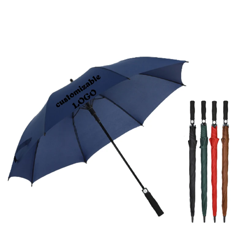 Высококачественный рекламный автоматический открытый ветрозащитный прямой зонт для гольфа с принтом пользовательского