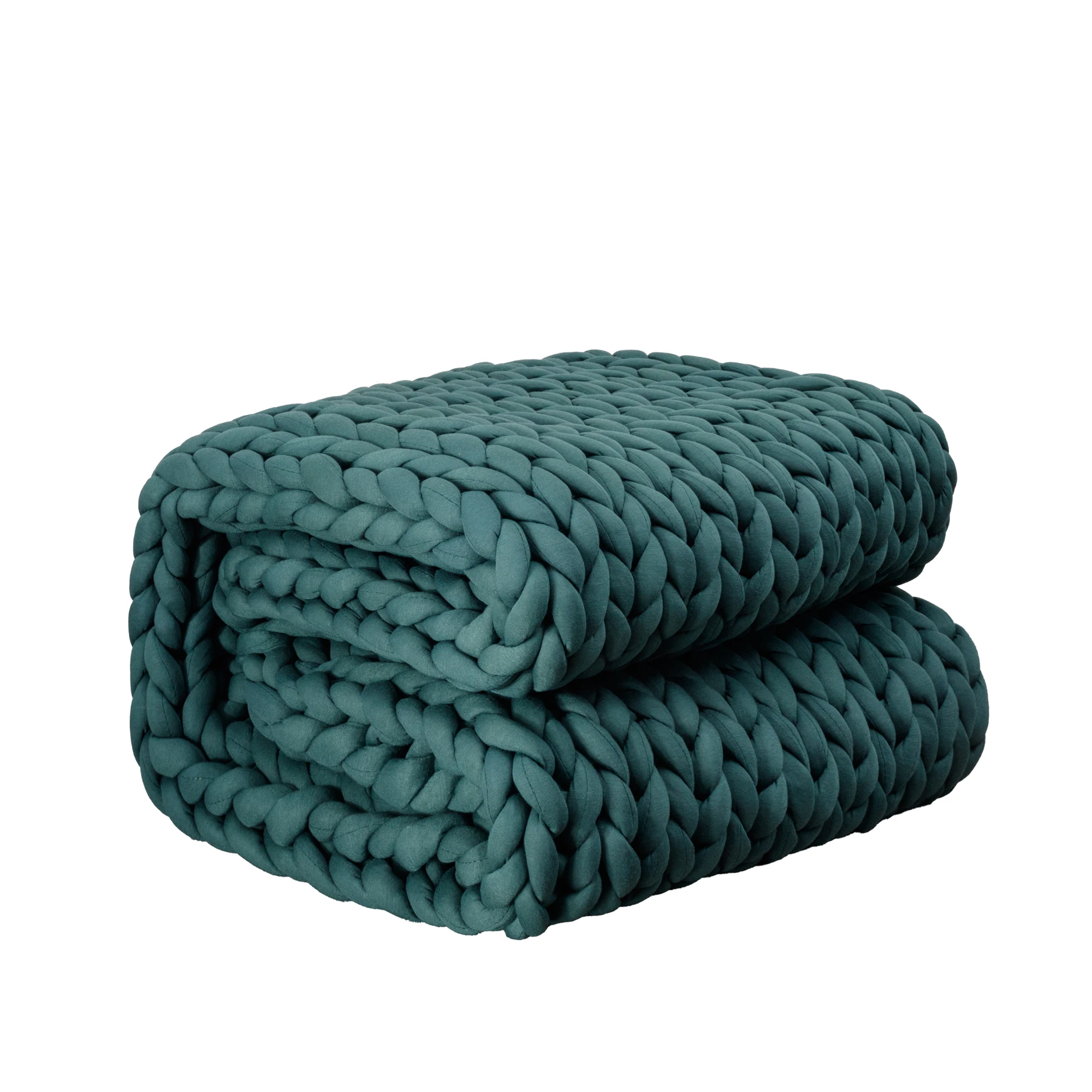 Мягкое плотное вязаное одеяло ручной работы