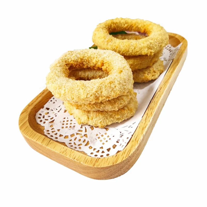 
Frozen seafood blanched squid rings breaded calamary flower ring squid key ring in Japan 