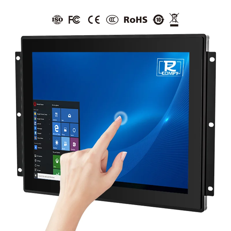 custom open frame panel mount multi touch industrial touchscreen monitor with CE FCC ROHS CCC