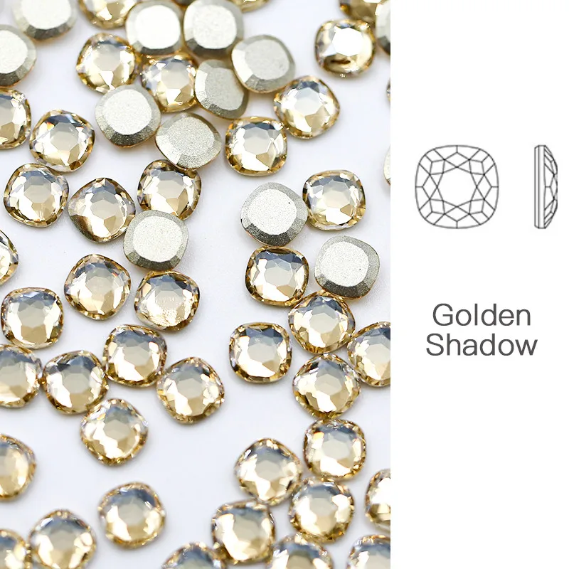 Paso Sico Wholesale Top Quality K9 Glass Square Cushion Diamond Shaped Rhinestone Flat Back for Nail Art Stickers DIY