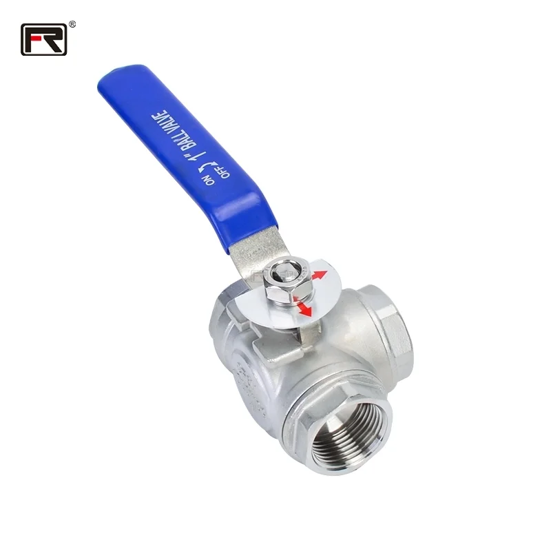 FURUI tru SUS304 DN8 three-way female threaded ball valve Soft seal L type T type 1000WOG Regulating Type flood and drain PN1.6
