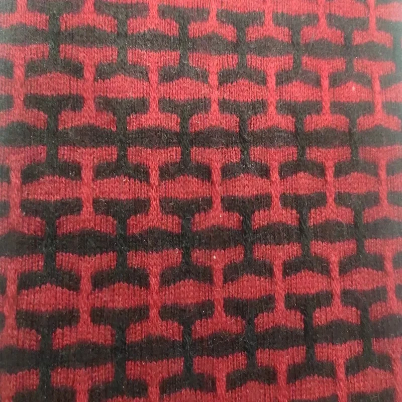 47% acrylic 44% polyester 9% polyamide yarn dyed stretch protruding knitted jacquard fabric for Warm sweater