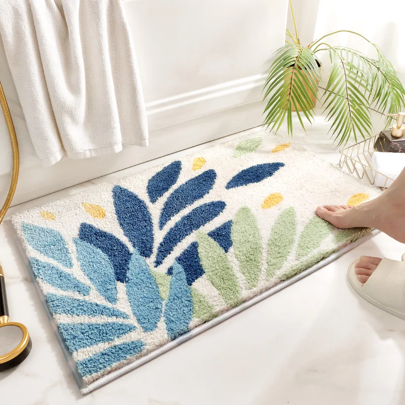 Tufted Super Soft Microfiber Rug TPR Anti Slip Backing customized Bathroom Mat door mat for home absorbent mat