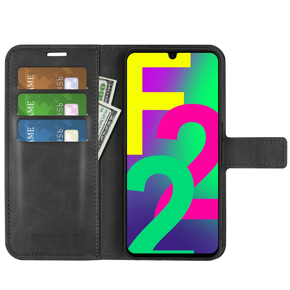 For Samsung Galaxy F22 Cube buckle Leather Phone Case