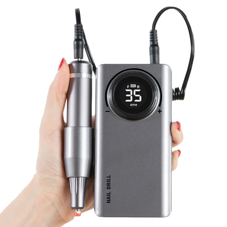 Custom Wholesale Logo Cordless Nail File Machine 35000RPM Professional Portable Electric Nail Drill 60W EU Nail Beauty Products