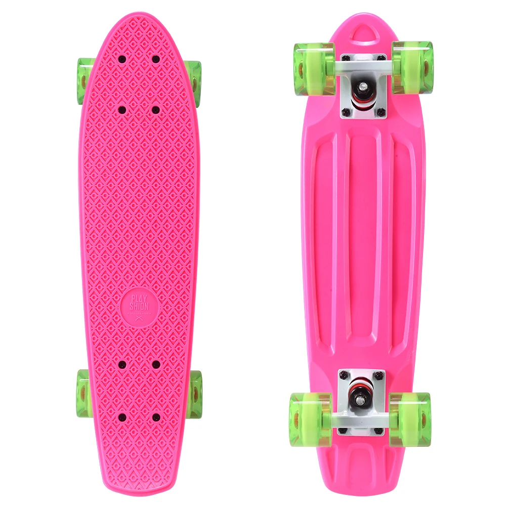 Retro Skateboard Factory 4 PU Wheels 22 Inch Plastic Skate Board Mini Cruiser Fish Board