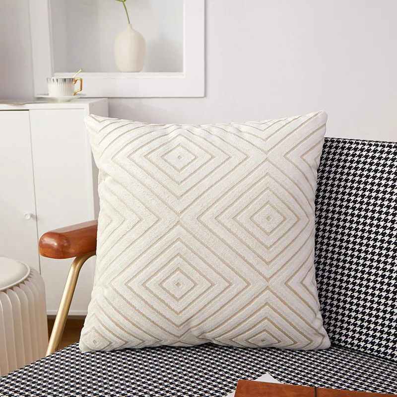 Knitted Velvet Cushion Home Fabric Sofa Bedside Pillow Office Nap