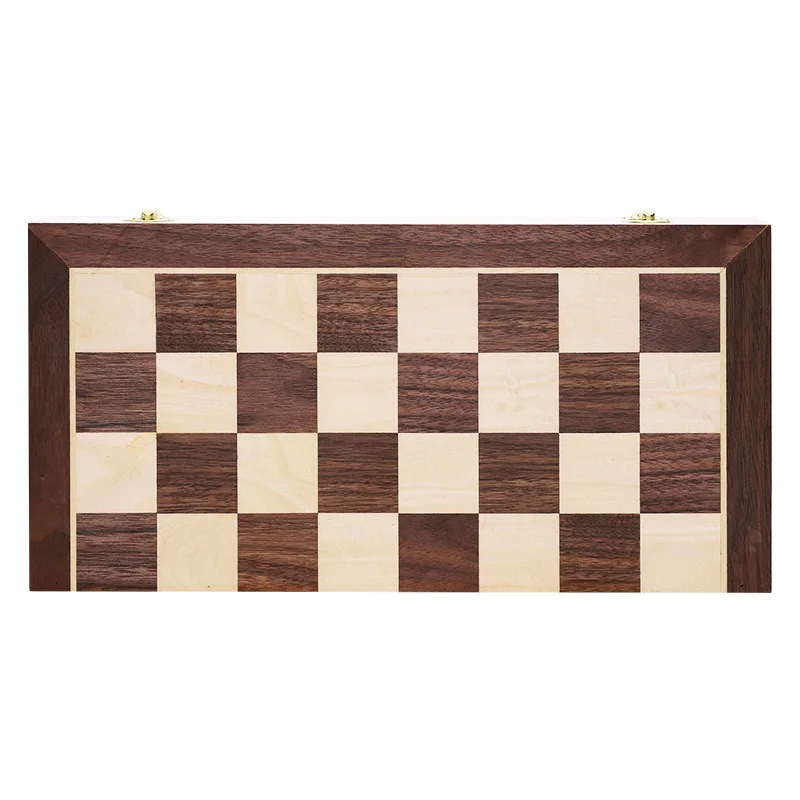 3 in 1 Non Magnetic Wooden Chess Board Backgammon Checkers Travel Games Chess Set Board Game