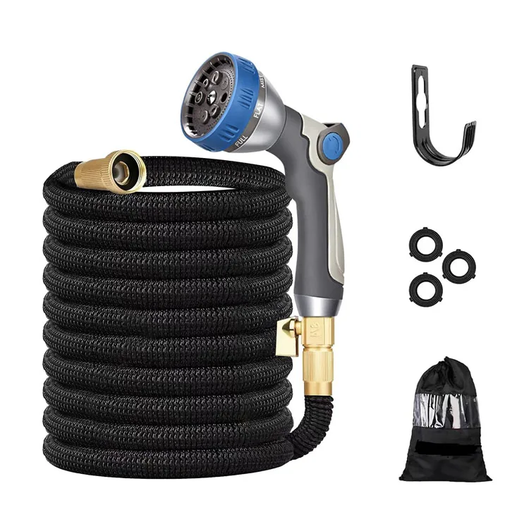 Customized 100FT Lightweight expandable Retractable Garden Hose with 3/4' brass fitting