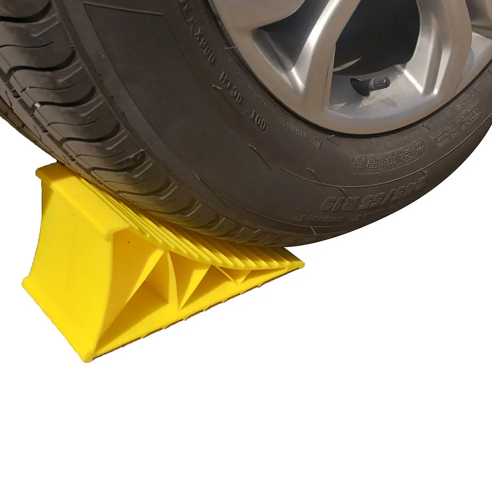  Mini plastic wheel stop triangle wood yellow parking block RV