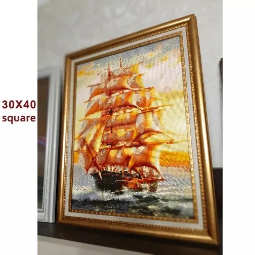 Diamond Painting Scenery Sailing Boat Diamond Embroidery Sea Scenery Cross Stitch Kit