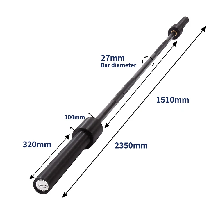 Rouser Fitness Black Deadlift Barbell Flange 100MM Weight Lifting Teflon Barbell Bar Power Rod