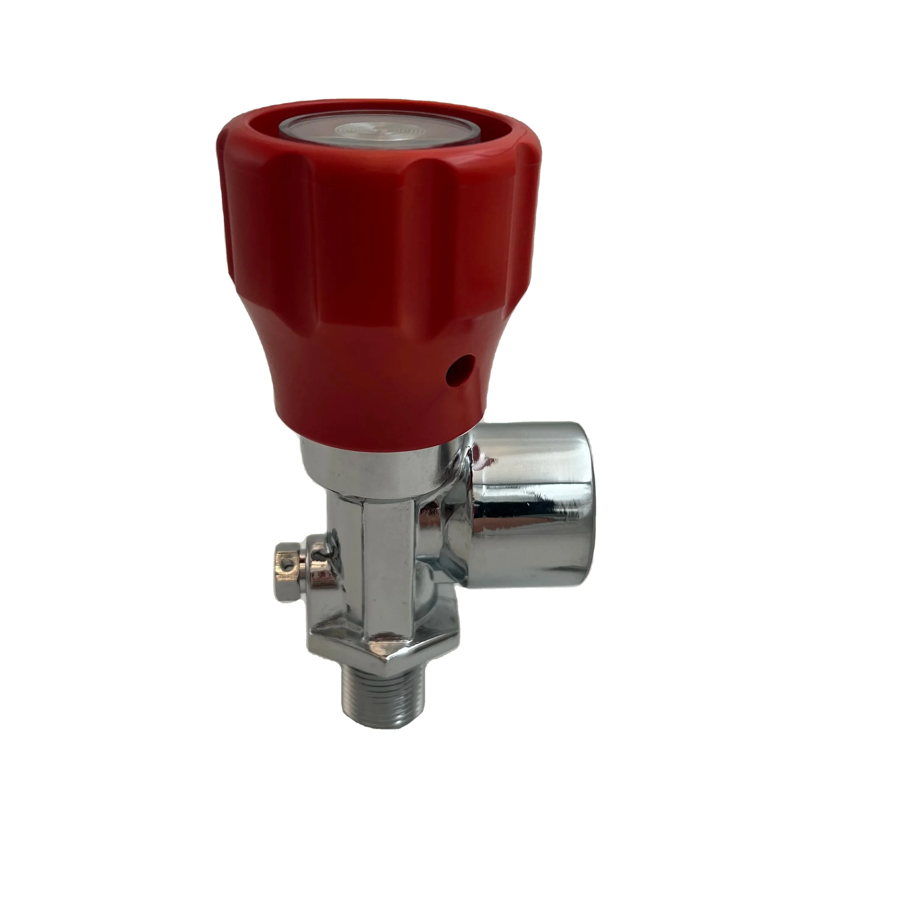 High Air Pressure Valve Red Gauge SCBA Valve With Pressure Gauge For Carbon Fiber Gas Cylinder