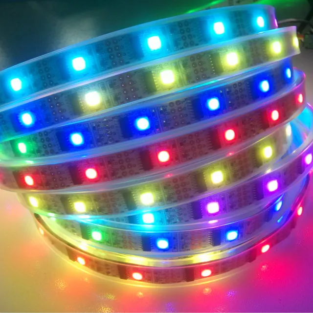 IP67 SMD 5050 Гибкая DC5V Адресуемая RGB Светодиодная лента WS2801 умная
