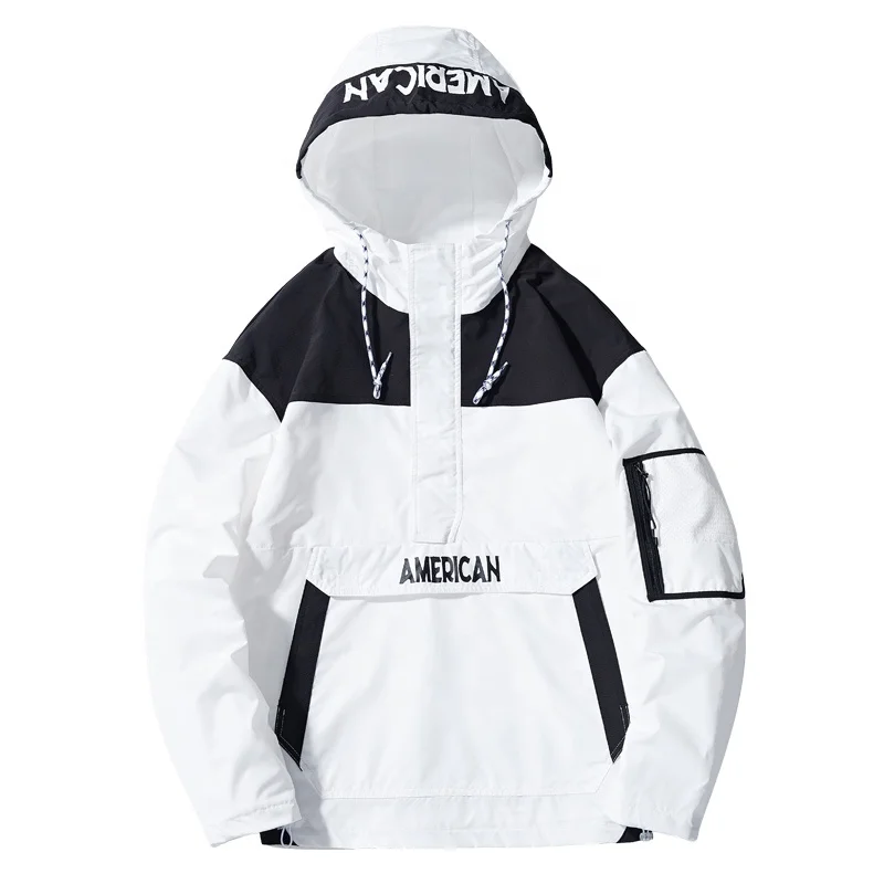 
Wholesale Custom Mens Hoodie Pullover Windbreaker Plus Size Jacket Wears 