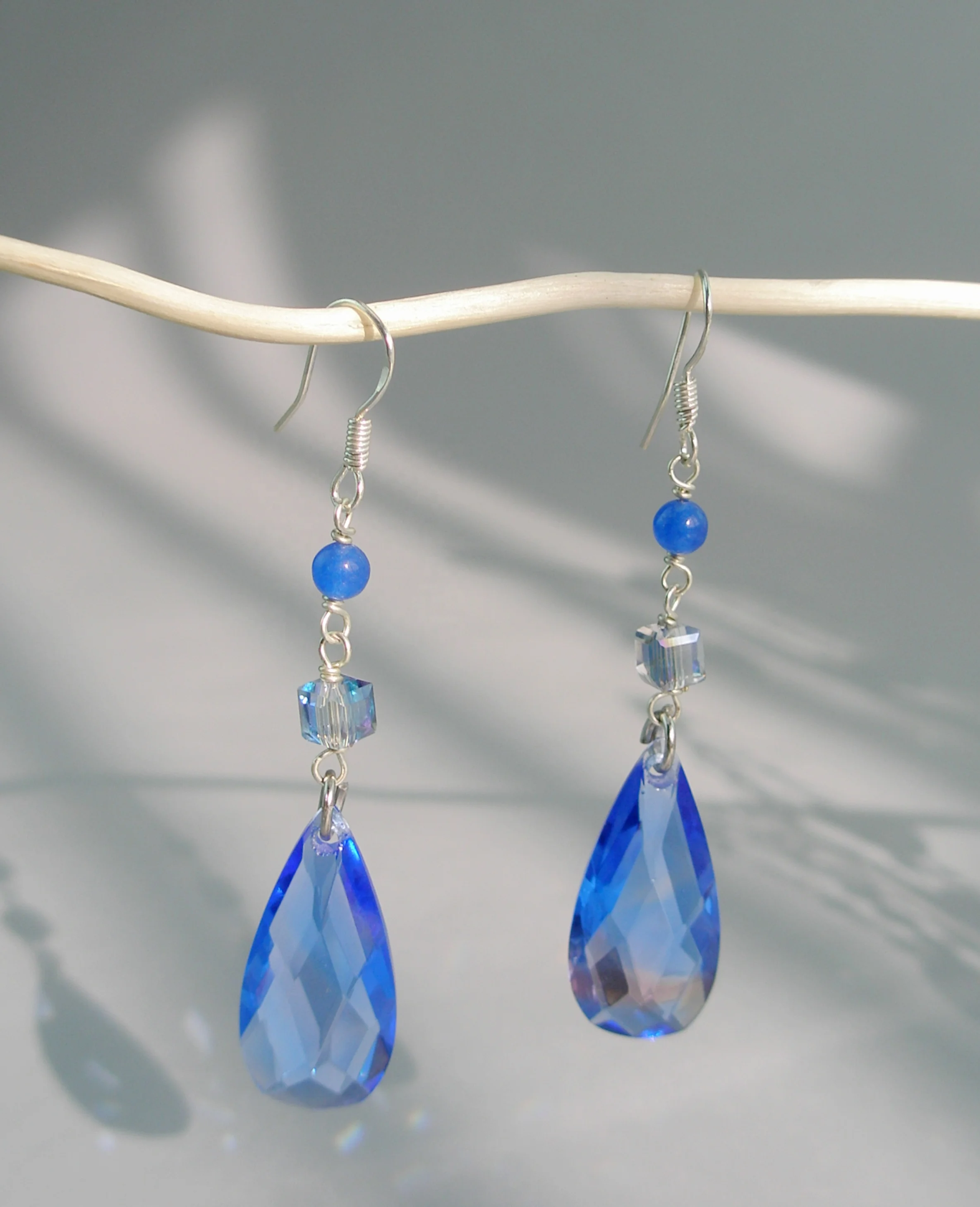 2023 Hot Sale  High Quality Crystal Jewelry Blue Earrings Daily Wearing Chain Pendant for Women