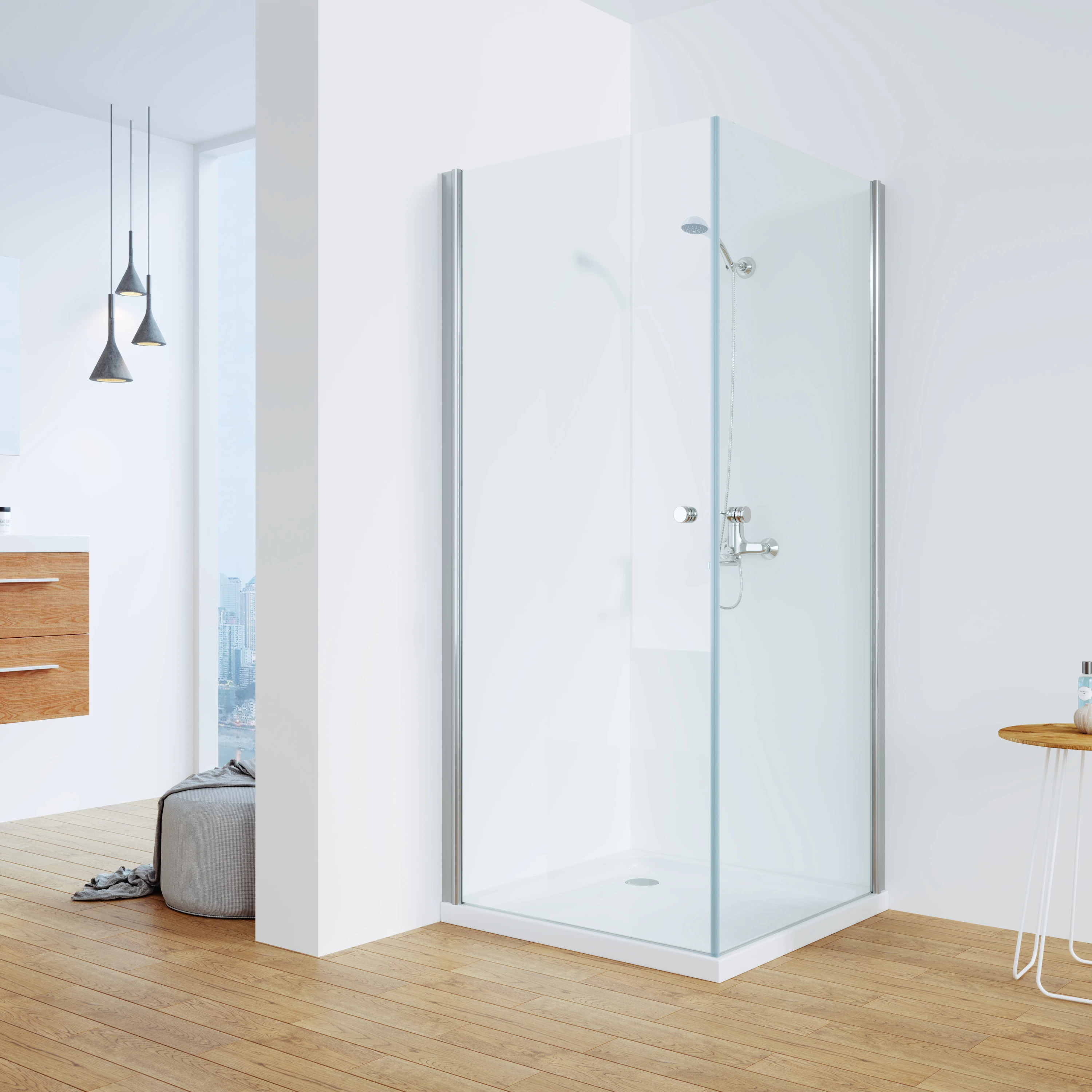 Waterproof Tempered Glass Bathroom Shower Door Enclosure Shower Room Pivot Accessories For Sale