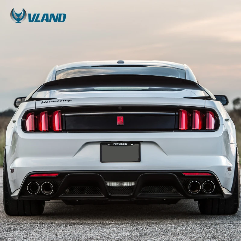 VLAND Factory New Design FOR Mustang Taillight 2015 2016 2017 2018 2019 for Europe version LED Tail Light and Yellow Turn Signal