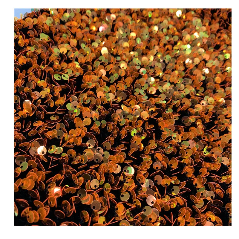 High Density Stretchy Velvet Sequin Fabric Wholesale Price Velvet Sequin Embroidery Fabric for Party Dress