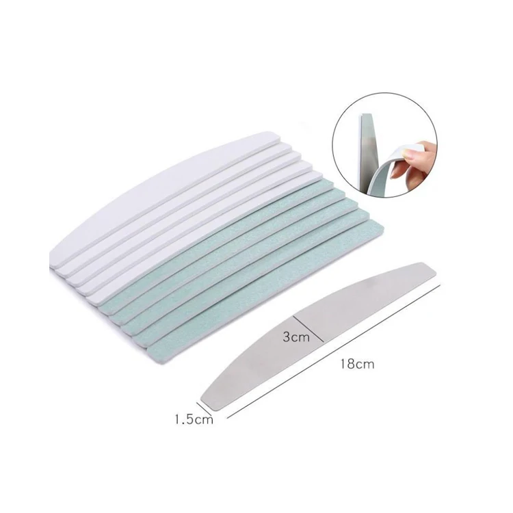 Wholesale Half Moon Zebra Disposable Custom Printed 100/180 Grit Nail File Professional Japan Sandpaper Nail File