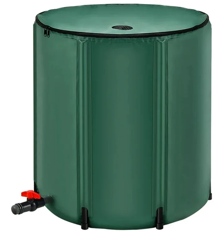 52Gallons/200L Collapsible Rain Barrel Rain Collection Bucket Water Storage Tank Water Butt for Garden