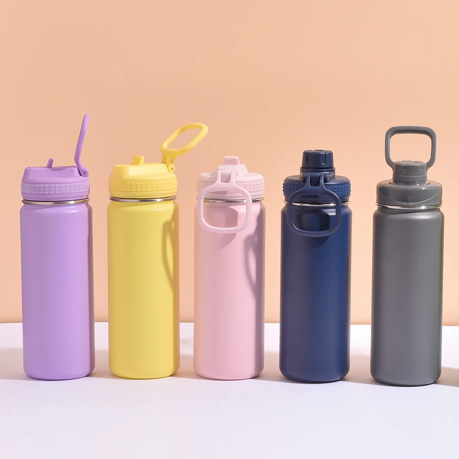 Герметичная Спортивная бутылка для воды с вакуумной изоляцией и двойными стенками, бутылки для воды из нержавеющей стали