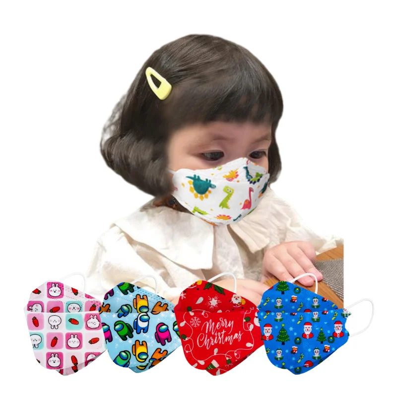 Детские маски KF94 kf94mask kf94mask kf94 Детские разноцветные маски kf94 с рыбками розовые синие зеленые