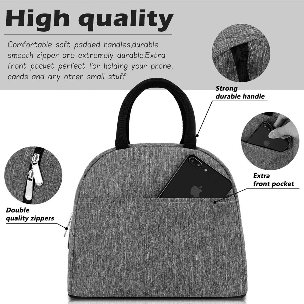 small thermal Cool Bag for Lunch bento Bag for Adults kids Carry Lunch Box