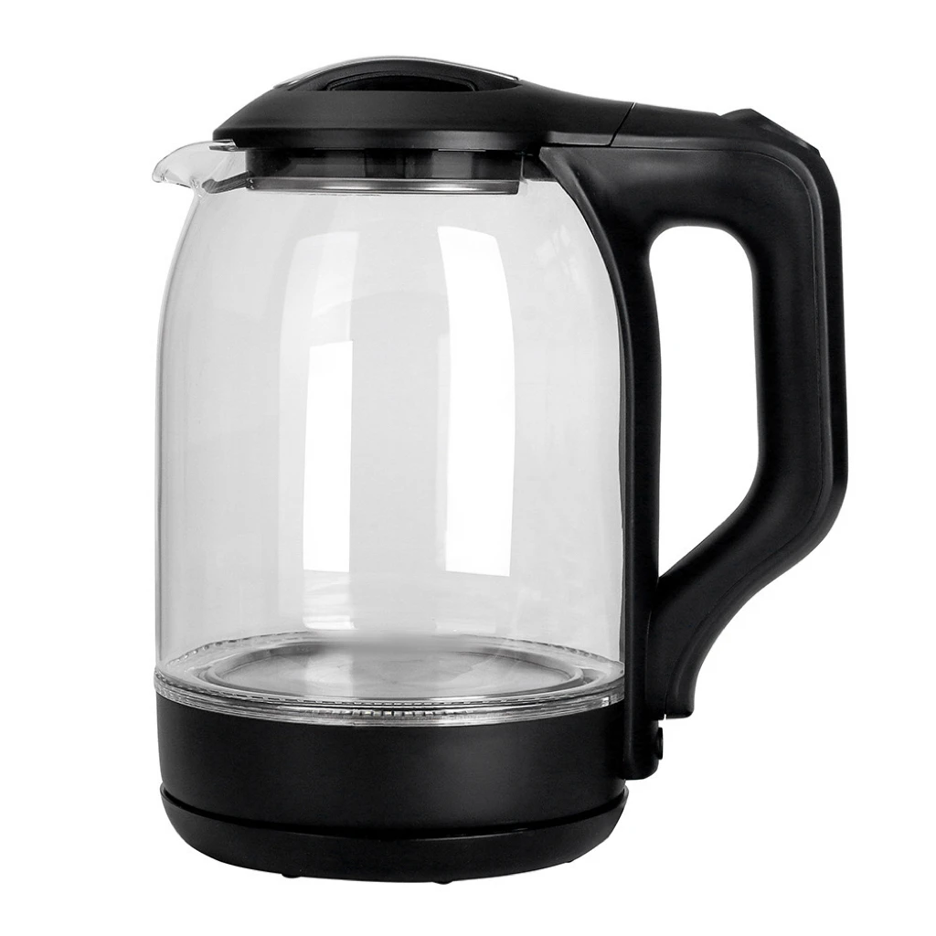 1500W Electric Kettle 1.8 Liter LED Light Borosilicate Glass Auto Shut Off Boil Dry Protection Factory CB CE