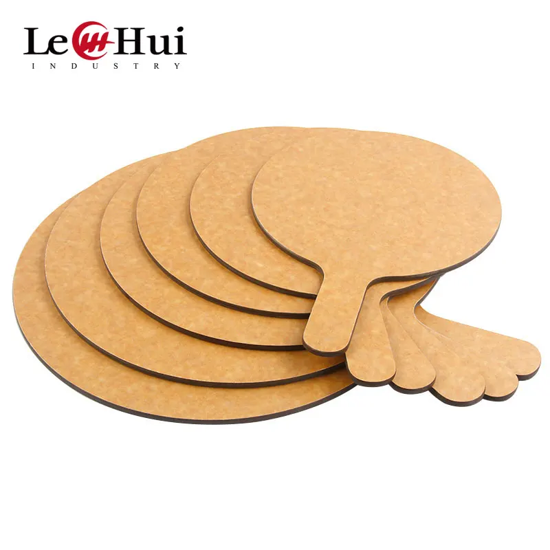 High quality recycle wooden pizza tray round 10inch pizza slice tray with handle pizza serving tray cutting board