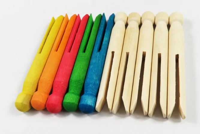 110MM Colored Wood Round Pegs Doll for DIY Creative Hobbies