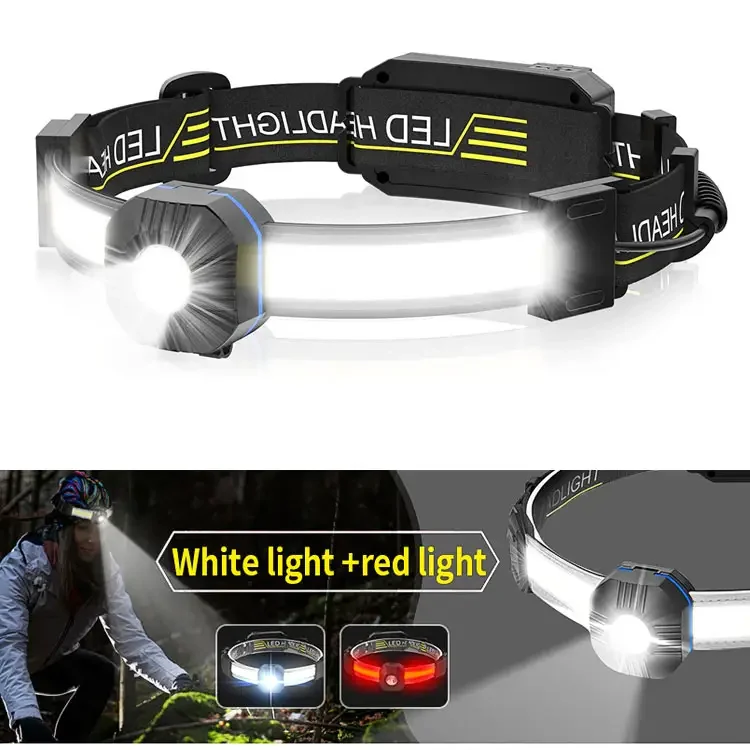 Hot Sale High Lumen Type-c Charging LED COB Waterproof Headlamp Hiking Camping Working Repairing Head Torch
