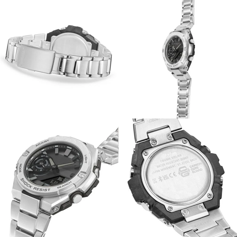 Top Brand Big Dial Waterproof GST-B500 Sports Shock Wristwatches Chronograph Quartz Iron Stain Steel Watch For Men