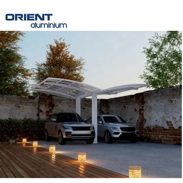 Double Dome Canopy Aluminium Custom Design With Solar Panel Carport Roof For Outdoor Car Parking