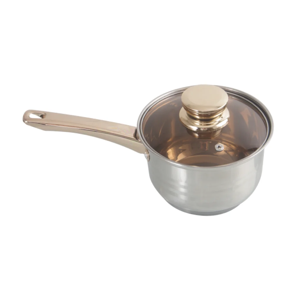 High Quality Factory Wholesale Stainless Steel Cookware Set Luxury 12 Pcs Kitchen Utensils With Glass Lid Casseroles