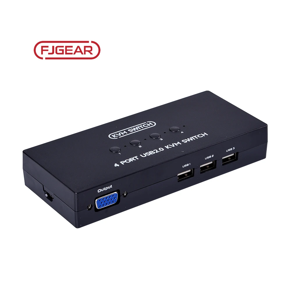 401UK Fjgear Two Switching Methods 1920X1440 Resolution Selector 4 Port Usb Vga Kvm Switch