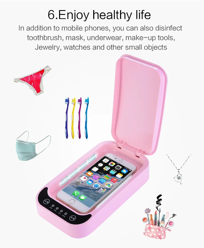 
Mobile phone Sanitizer face mask UV Light Sterilizer Jewelry Disinfector 2020 hot selling product 