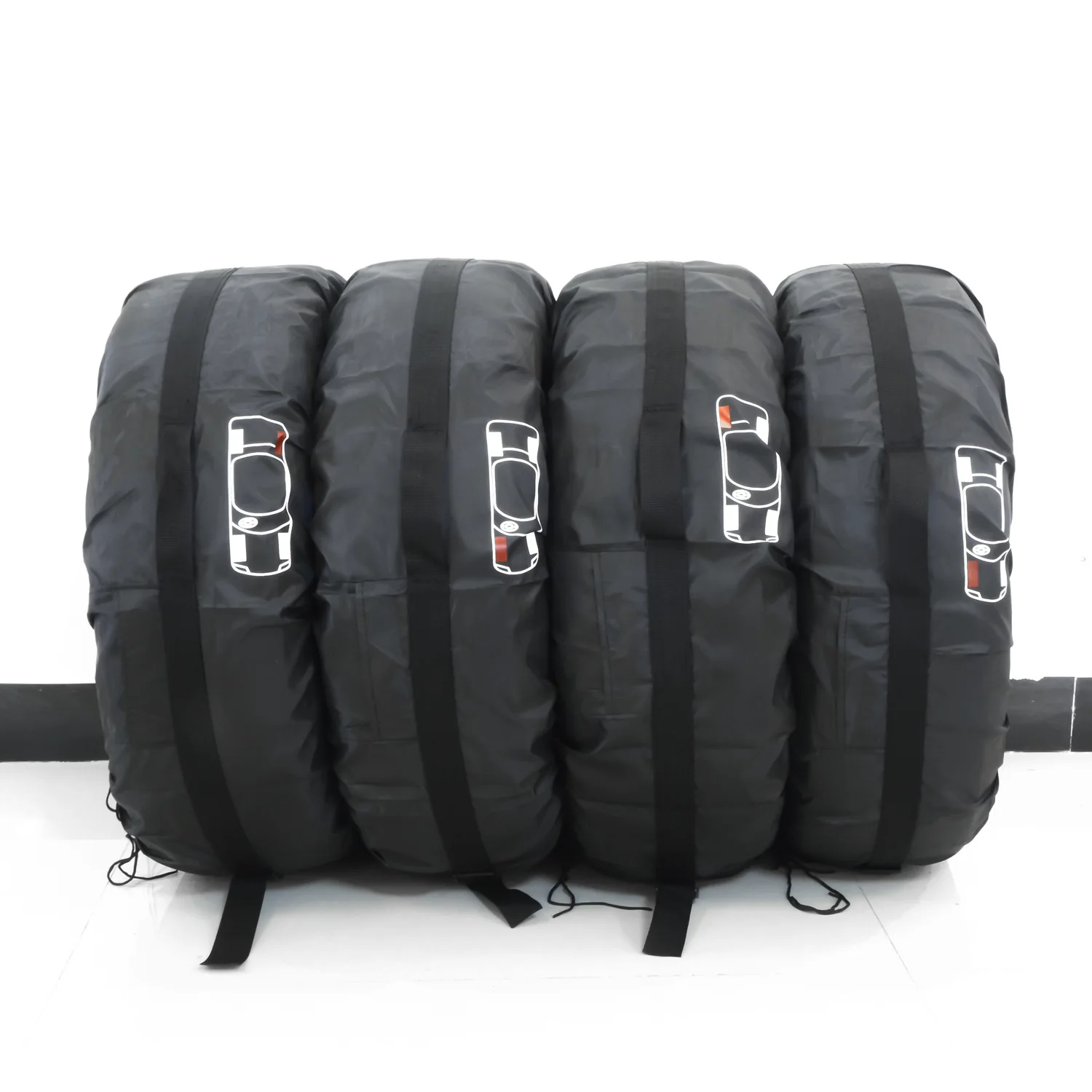 Universal 4pcs S/L Car Spare Tire Cover Case Polyester Tires Storage Bag Carrier Auto Tyre Wheel Protector Dustproof Waterproof
