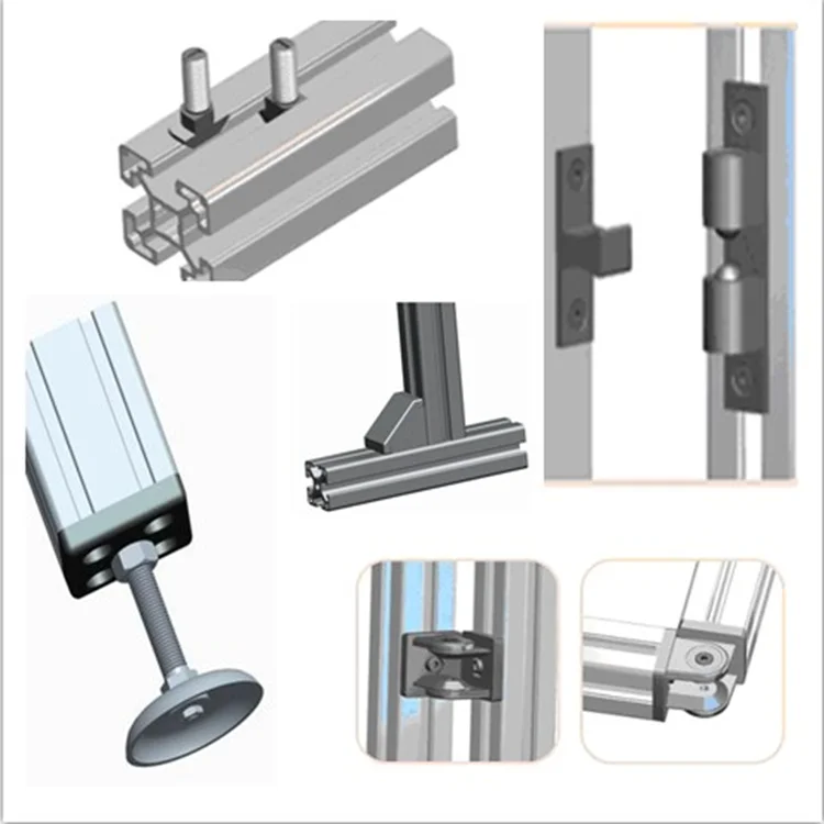 Industrial hardware adjustable aluminum flag hinges for 2020 aluminum tube 351.1200A.01