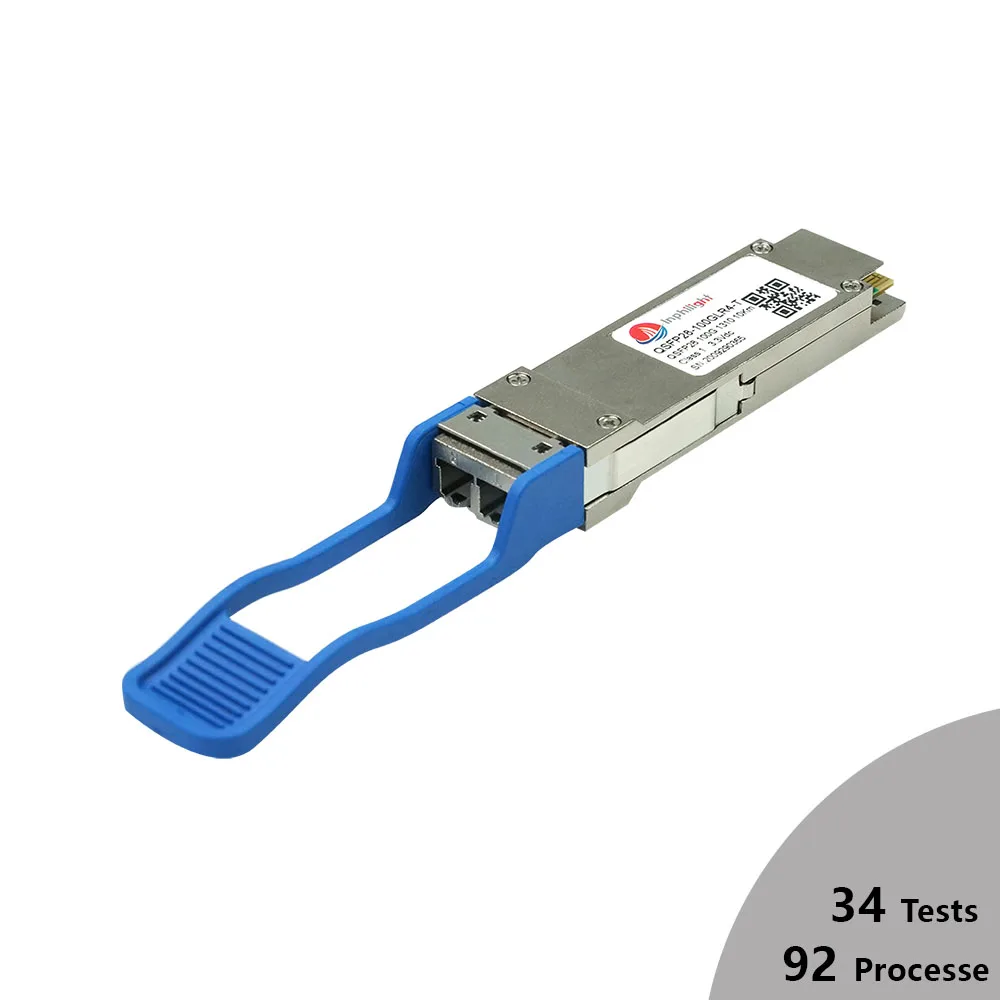 
100G optical transmitter Duplex 10KM 1310nm LC Connector QSFP28 SMF LR4-T Transceiver Module 