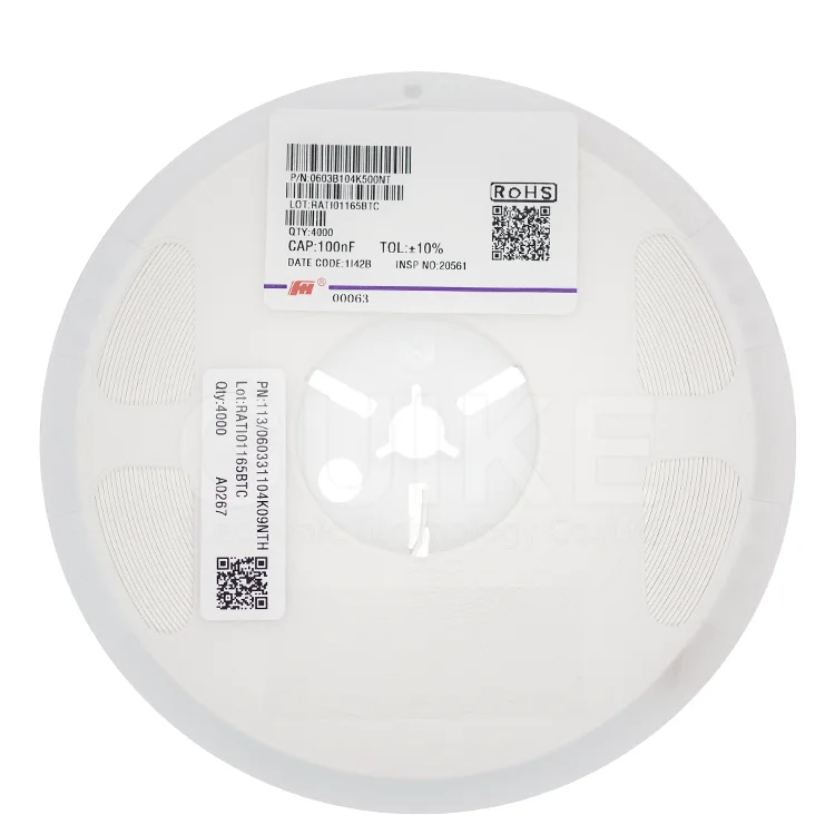 0603(1608)104K B 16V 25V 50V  X7R original variable high power wirewound Samsung MLCC Capacitors