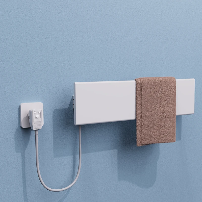 Electric Towel Rack No-Hole Intelligent Electric Heating Automatic Drying Towel Rack For Home Bathroom