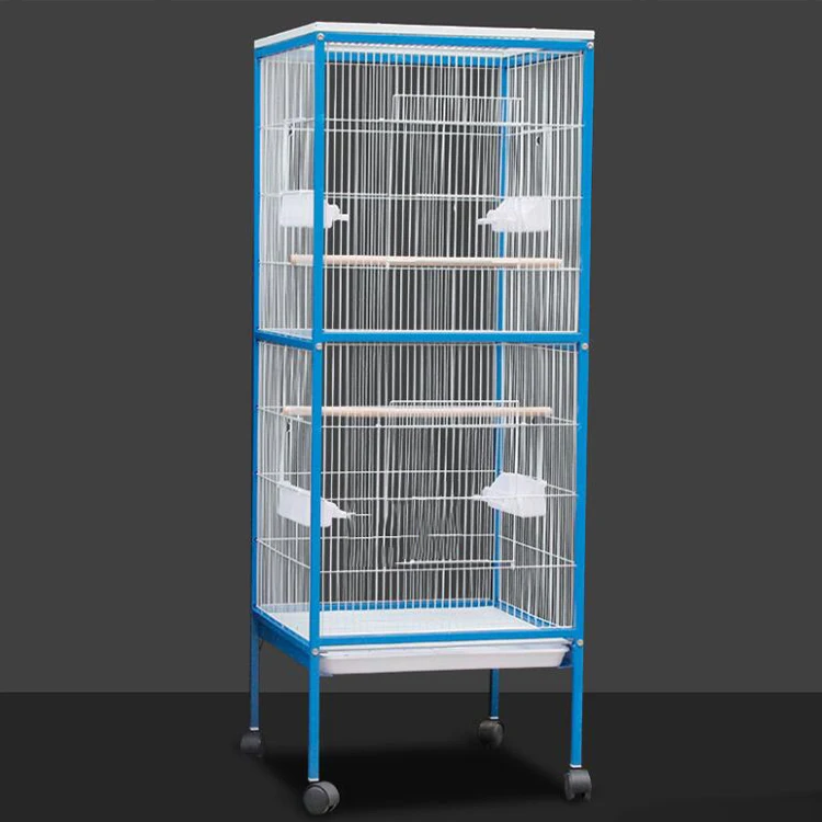 Giant bird cage blue Deluxe Space Wooden Frame Large birds folding cages With Wheels