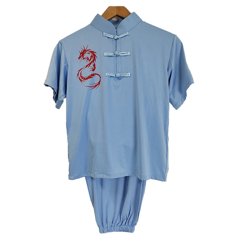Wholesale Price Summer Martial Arts Suit Wushu Kung Fu Clothing Shredded Milk Short Sleeve Tai Chi Uniform