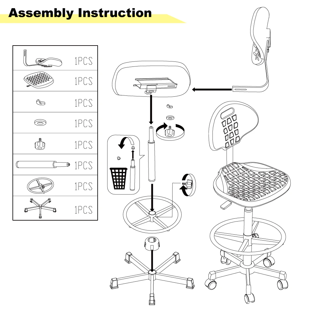 Industrial Workshop ESD Ergonomic Chair With Backrest Laboratory Furniture Computer Lab Chair Stool Anti Static PU Chair
