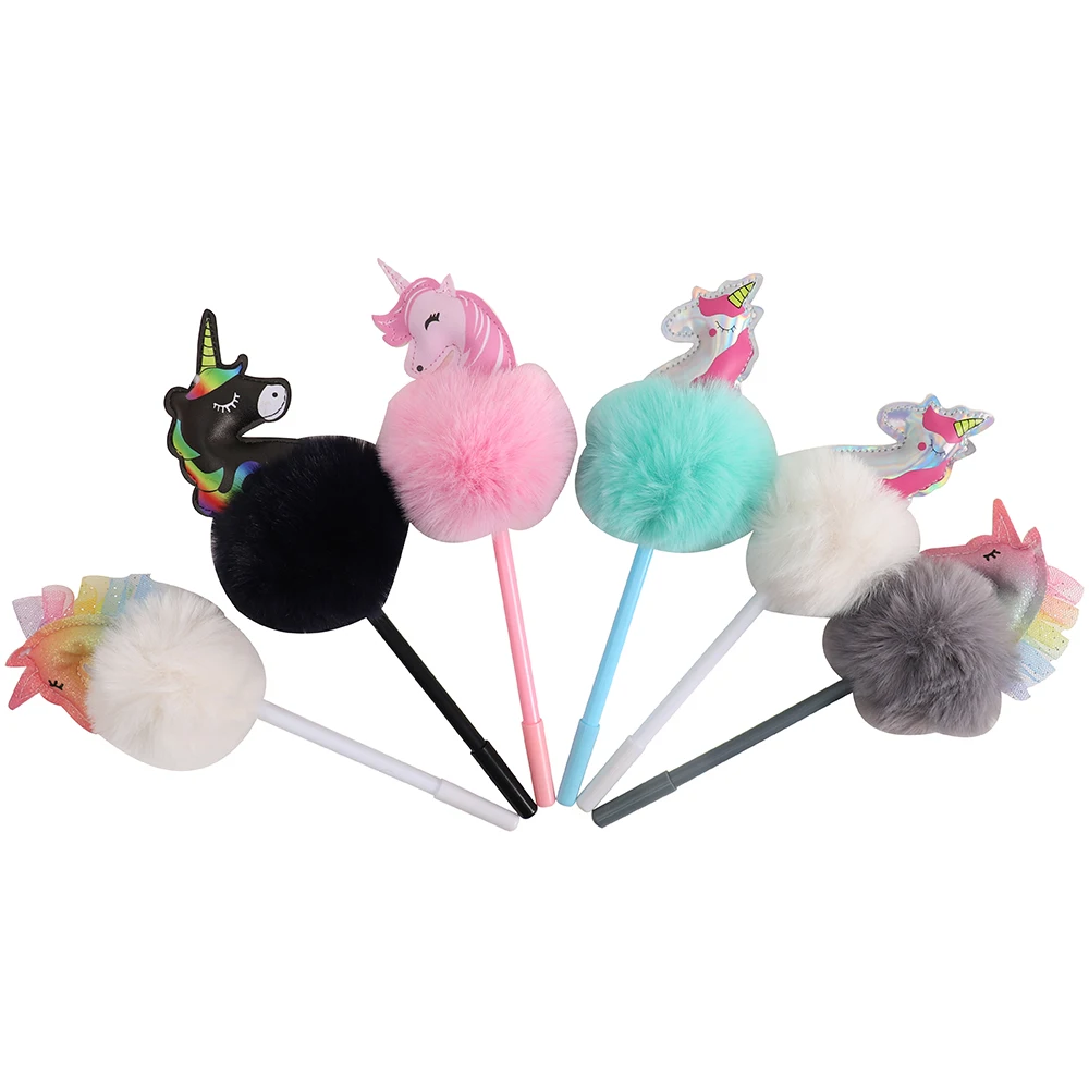 New Design Cute Plush Cool Novelty  Kawaii Unicorn Ballpoint Ballpoint Pen for Children