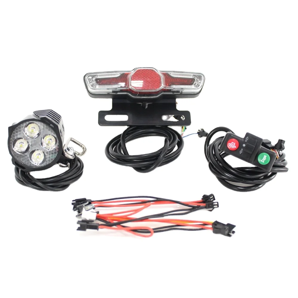 24V 36V 48V 60V WD05D eBike LED light kits Headlight Rear lamp Brake and Turning indicator built-in Horn