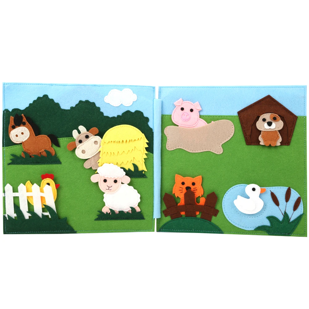 Montessori Busy Book Toys Game book doctor rabbit farm education busy book busy board learning toys